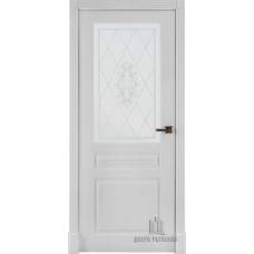 Дверь межкомнатная Турин эмаль белая стекло