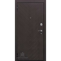 Дверь входная Вектор Лофт Х7, цвет горький шоколад, панель - цвет кремовая лиственница(стекло, lacobel белое)