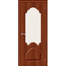 Дверь межкомнатная Скинни-33 итальянский орех стекло