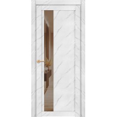Дверь межкомнатная Uniline Mramor 30004/1 монте белый зеркало