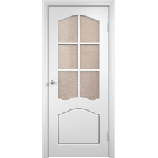 Дверь межкомнатная ПВХ Лидия белый стекло