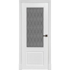 Дверь межкомнатная Классик 4 эмаль белая стекло