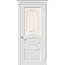 Дверь межкомнатная Скинни-21 Art белый стекло