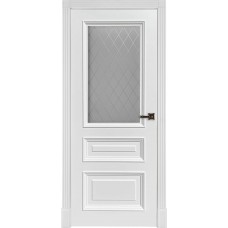 Дверь межкомнатная Кардинал 1/2 эмаль белая стекло
