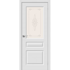 Дверь межкомнатная Скинни-15 белый стекло