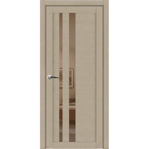 Дверь межкомнатная UniLine 30008 кремовый soft touch зеркало