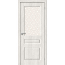 Дверь межкомнатная Скинни-15 белый лёд стекло