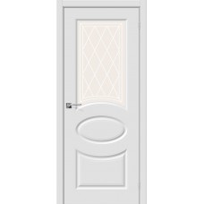 Дверь межкомнатная Скинни-21 белый стекло
