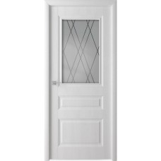 Дверь межкомнатная ПВХ Каскад  белый ясень стекло